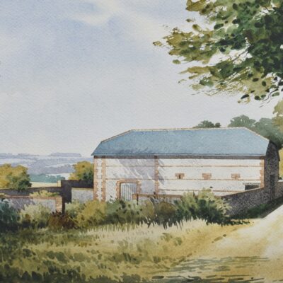 Downes Barn, Slindon - Watercolour - 42cm x 30cm - by Philip Hood