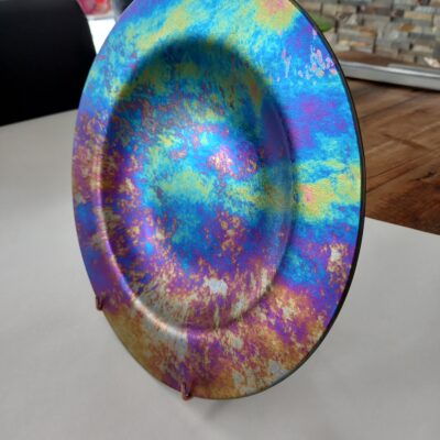 Irridescent Plate - Glass - 29cm diameter - by Kate Mercy