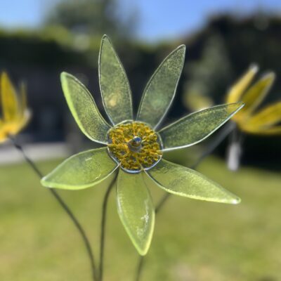 Fused glass flower - Fused and slumped glass - 18CM X 18CM - by Anne Marshall