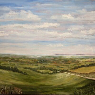 From the Downs to the Sea - Oil on Canvas - 150 x 120 cms - by Linda Foskett