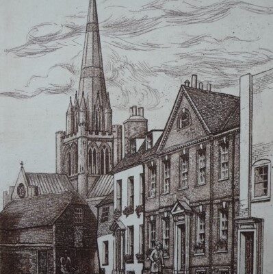 Chichester Cathedral - etching - 60 x 45 cm - by Miranda Phillimore