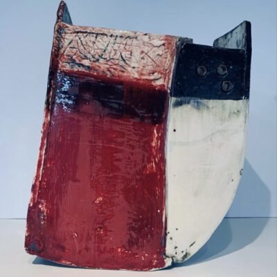 Slab Built Vessel - Glazed ceramic - 38 cm high - by Grahame Dudley