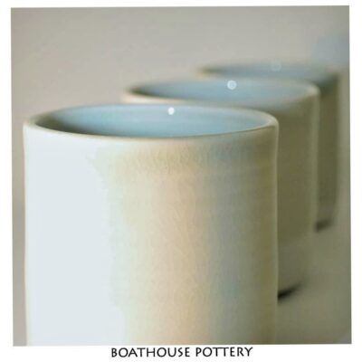 3 Procelain beakers - Ceramic - 10x8cms - by Thomas Bain