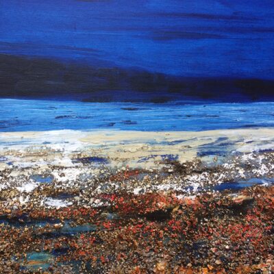 Tideline Seascape - Acrylic with texture - 40cm X 50cm - by Joan Burnett