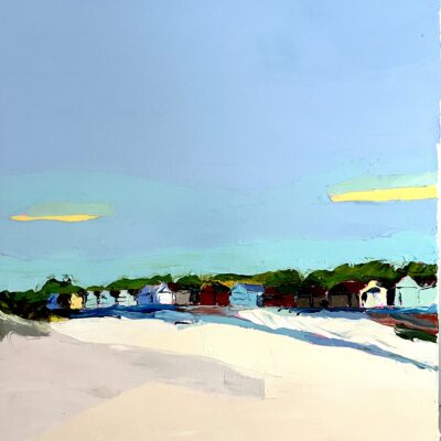 West Wittering Beach - Oil - 30 x 30 cm - by Angeline Tournier