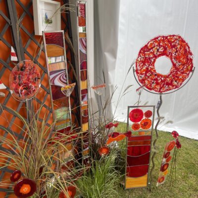 Red hot chilli range - Stained, fused and slumped glass - Multi - by Karen Ongley-Snook