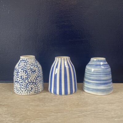 Trio of Bud Vases - Stoneware - 10cm x 6cm - by Charlotte Notcutt