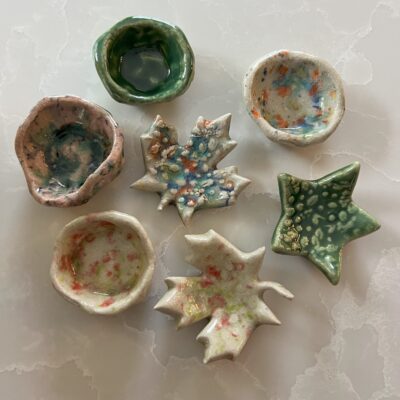 small earring / ring bowls - clay - 3cm diameter - by Helen Simmans