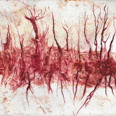 Scortched Earth - Encaustic wax - 18 x 13 - by Deborah Porter