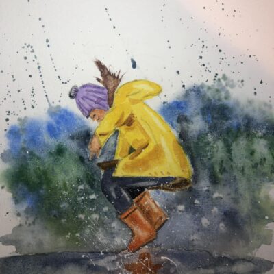 Puddle jumping - Watercolour - 20