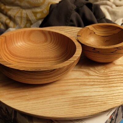 Selection - Ash, oiled and waxed - 300mm, 140mm, 90mm - by Alun Beard