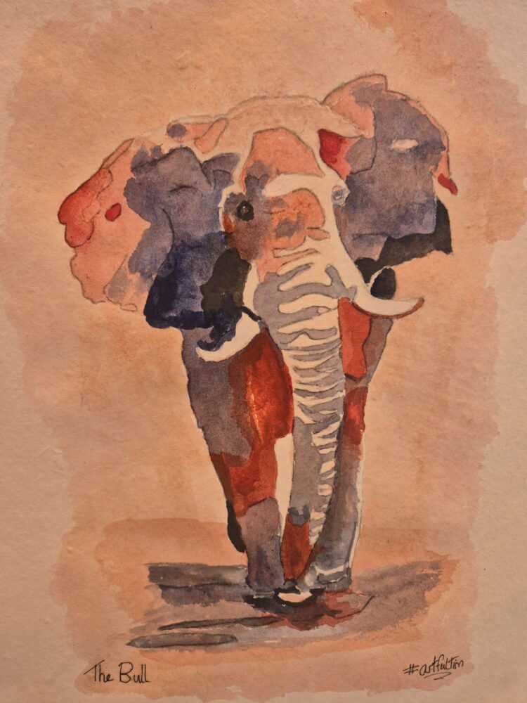 The bull - Acrylic on linen paper