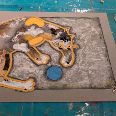 Calico Cat - Mixed media - A2 - by Gina Hankin