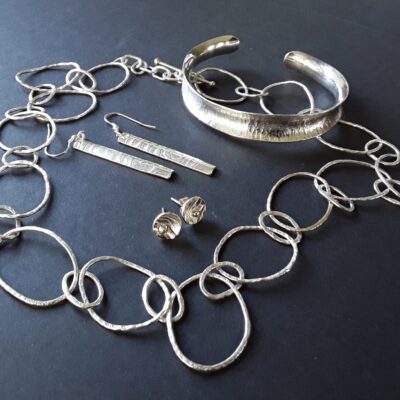 Bangle, necklace, earrings - Sterling silver - Various - by Andrew Bailey