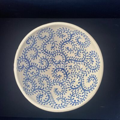 Vine Decorated Dish - Stoneware Ceramic - 22cm - by Charlotte Notcutt