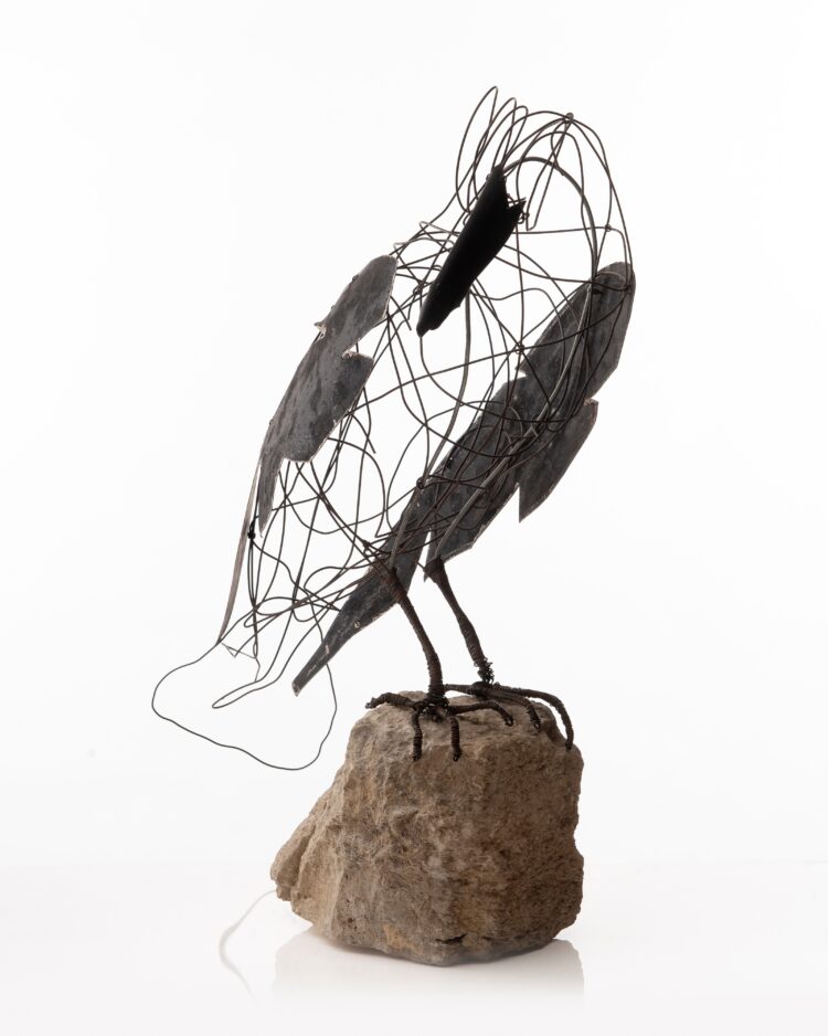 Raven - Wire and sheet metal sculpture