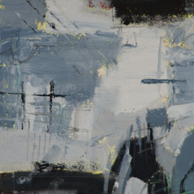 Night Evolution IV (Tipping Point series) - Oil, soft pastel and acrylic on paper - 18x12.5 - by Clare Blatchford-Hanna