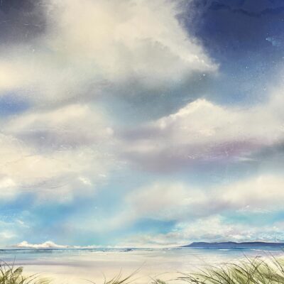 Clouds passing the Isle of wight - oil on canvas - 77x102cm - by Shazia Mahmood