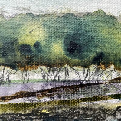 The Copse - Acrylic Inks, Acrylic, Pen - 50cm x 50cm - by Sarah Monro