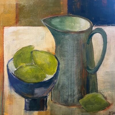 sea/landscape - Acrylic on paper - 20cm x 20cm - by Debs Moran