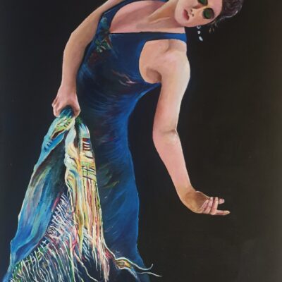 Blue Flamenco - Painting - 82x65cm - by Diane Llufrio
