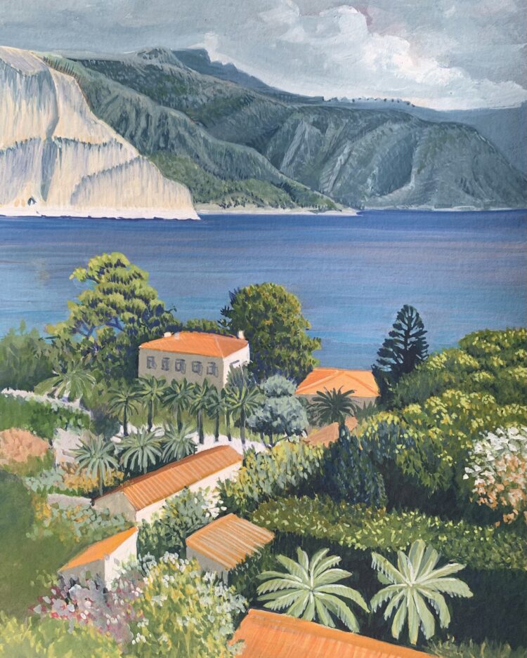 View from Villa Ephrussi - Gouache