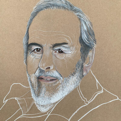 Portrait of Robin - Pencil and gouache - 420mm x 297mm - by Fiona Bell Currie