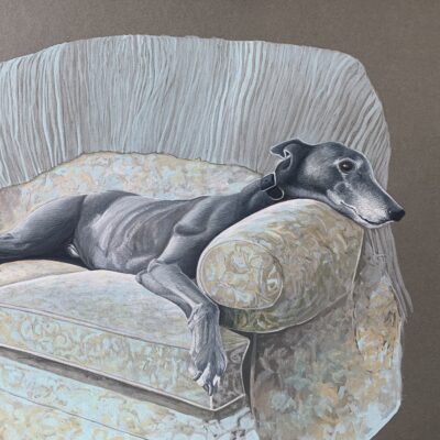 Ollie Lolling (detail) - Gouache - 297mm x 420mm - by Fiona Bell Currie