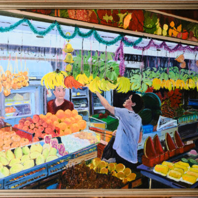 Tiong Bahru Market, Singapore - Oil - 88 x 69 - by Ghislaine Davis
