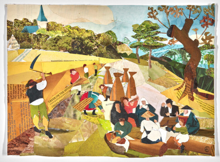 TRANSCRIPTION:  BRUEGEL THE YOUNGER SUMMER: THE HARVEST  2021 - Collage on paper