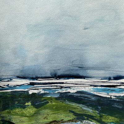 Harbour West - Acrylic Inks, Acrylic, Pen - 30cm  x 40 cm - by Sarah Monro