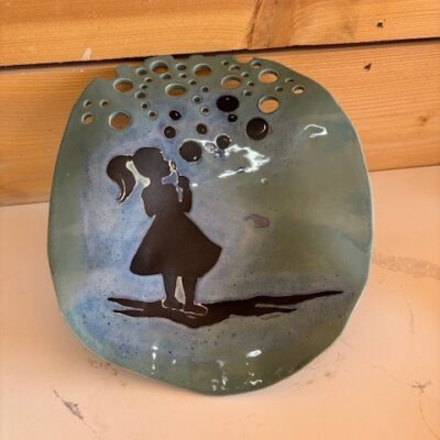 I'm Forever... - Stoneware Dish - H 10 cm x W 38 cm - by Gillian Terry