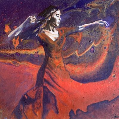 Flamenco   - Oil on acrylic - 30cm x 25cm - by Donna Chapman