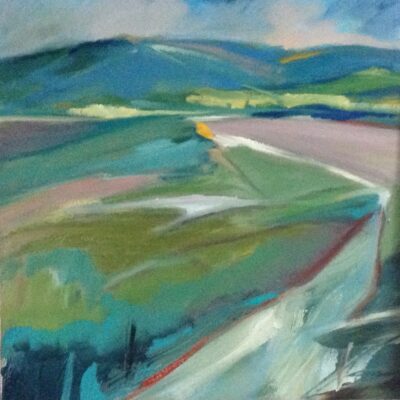 An uphill climb - Oil - 61x61cm - by Liz Luffingham