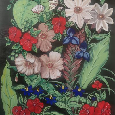 Botanical design - Acrylic - 50cm x 40cm - by Mandy Coupar