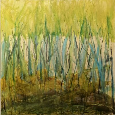 Field of Gold - Mixed media - 50cms by 50cms - by Pippa Ford