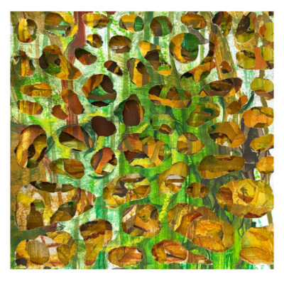 Untitled - Acylic and oil stick - 30cm x 30xm - by Bel Lowe