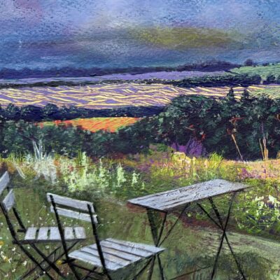 View of The Trundle - Acrylic on paper - 40cm x 30cm - by Rosemary Pocock