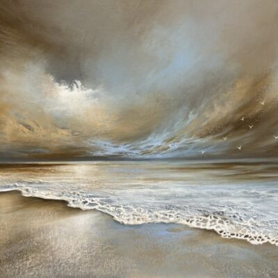 Whispers of the dying light - Acrylic & Mixed-media - 16”x16” - by Gaye Clear