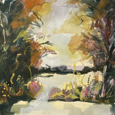 From Brook Farm 3 - Gouache on Paper - 30cmx30cm - by Miranda Mayne