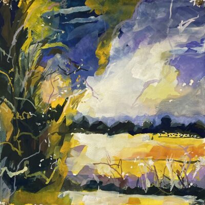 From Brook Farm 4 - Gouache on Paper - 30x30cm - by Miranda Mayne