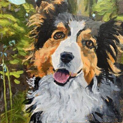 Dear friend - Oil on arcylic - 10cm x 10cm - by Donna Chapman