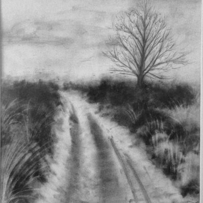 Road to nowhere - Graphite powder - A3 - by Janet Woods-Lennon