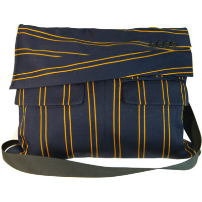 Jazz blazer suit bag - Gents wool blazer lined with satin fabric - 35cm x 28cm - by Jackie Lowe
