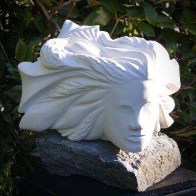 Dione - Maltese Limestone and Polyphant - 40cm x 35cm x 37cm - by Jane Fremantle