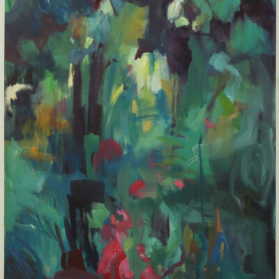 Will you visit today pink wanderer - oil on canvas - 150 x 70 cm - by Jayne Sandys-Renton