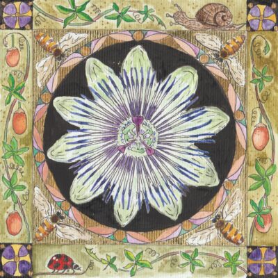 JoFlatt2 - watercolour, gold-leaf - 12x12cm - by Jo Flatt