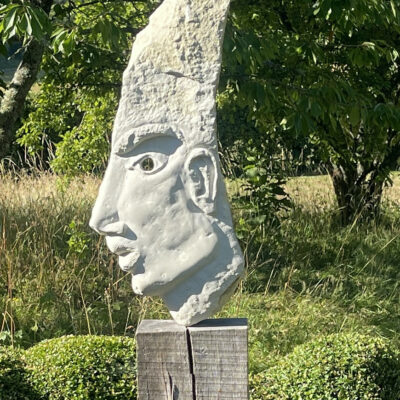 Stone Head - Malmestone - 60 x 28 x 18 - by Jonathan Seal