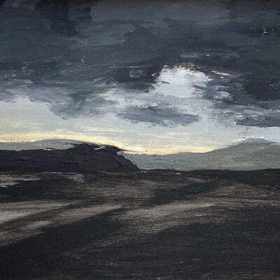 Land Or Sea - Ink and Oil paint - 28cm x 36cm - by Karen Sturtivant