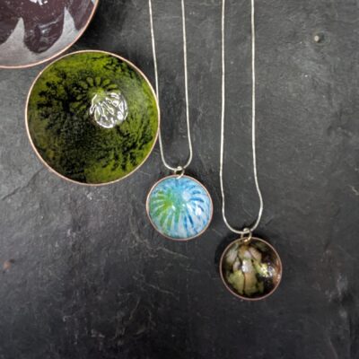 Enamelled copper - Enamel on Copper - varying sizes - by Linda Foskett